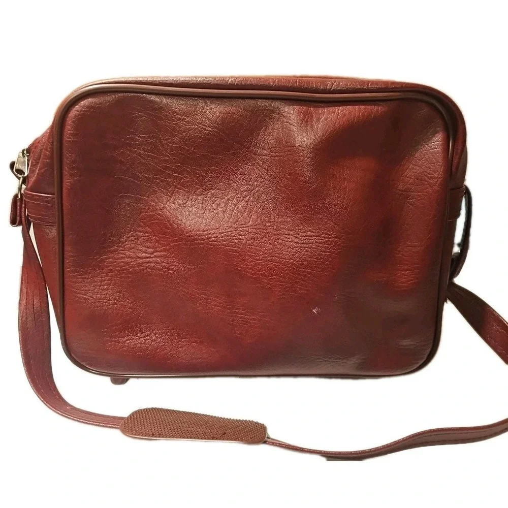 Samsonite Silhouette Carry On Faux Leather Reddish Brown  Vintage + VTG PSA Tag